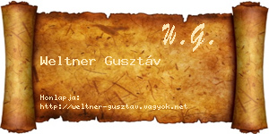 Weltner Gusztáv névjegykártya